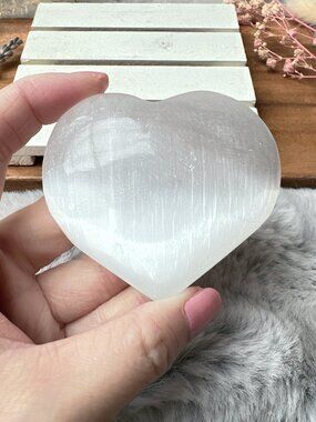 Gorgeous Selenite Heart Carving